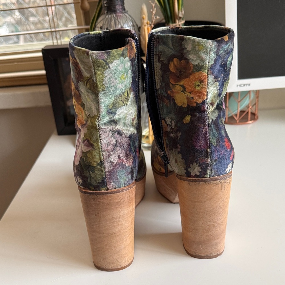 Charlotte Stone Floral Heeled Boots - Picture 6 of 6